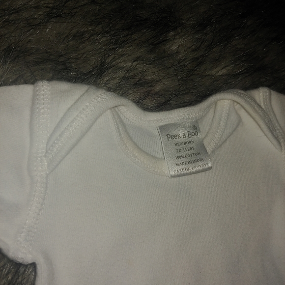 5/$20 • Peek A Boo • white onesie cotton NB newborn - Picture 5 of 6